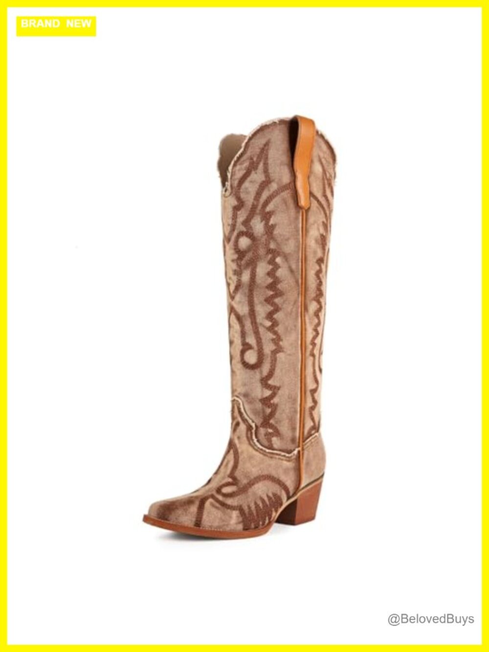 Western Cowboy Boots Knee High Pointed Toe Embroidered Women's Boot